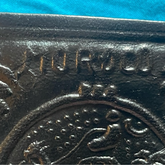 Small black leather Moroccan wallet. Measures apx 4 x 4 inches unopened. New. - Picture 4 of 9